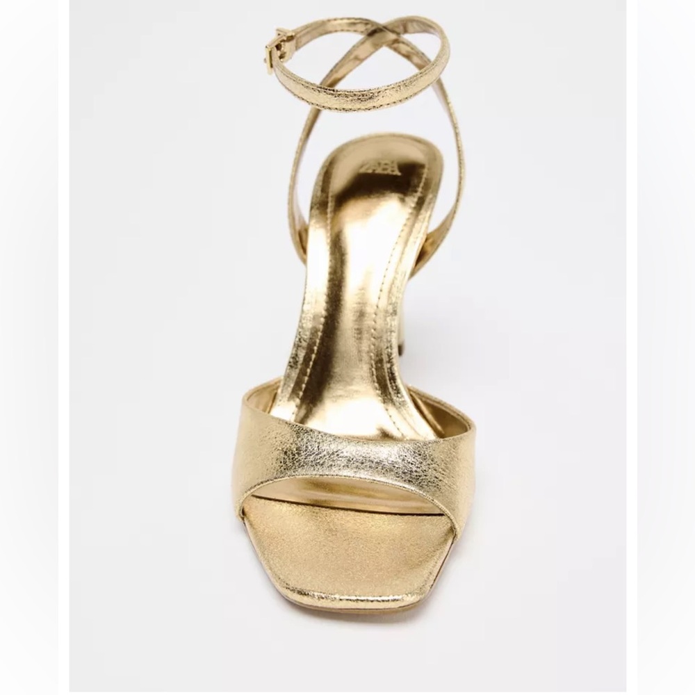 Zara Patent Heeled Sandals. - Picture 2 of 3
